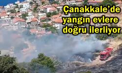 Çanakkale’de yangın evlere doğru ilerliyor (Tıkla izle)