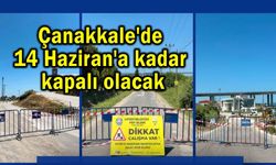 Çanakkale'de 14 Haziran'a kadar kapalı olacak