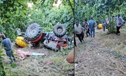 Traktöre bağlı ilaçlama motorunun altında kalan kadın hayatını kaybetti (Video)
