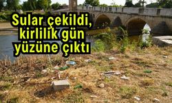 Sular çekildi, kirlilik gün yüzüne çıktı (Video)