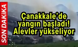 Çanakkale’de yangın başladı! Alevler yükseliyor