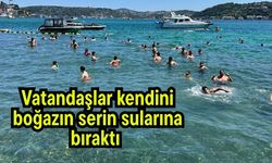 Vatandaşlar kendini boğazın serin sularına bıraktı (Video)