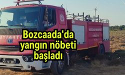 Bozcaada'da yangın nöbeti başladı