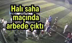 Halı saha maçında arbede çıktı (Video)