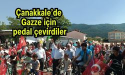 Çanakkale’de Gazze için pedal çevirdiler