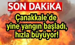 Çanakkale’de yine yangın başladı, hızla büyüyor!