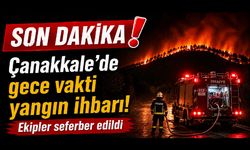 Çanakkale'de gece vakti yangın ihbarı!
