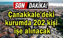 Çanakkale'deki kurumda 202 kişi işe alınacak