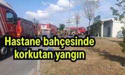 Hastane bahçesinde korkutan yangın