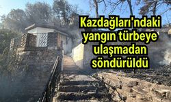 Kazdağları'ndaki yangın türbeye ulaşmadan söndürüldü