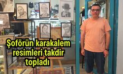 Şoförün karakalem resimleri takdir topladı (Video)