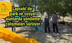 Lapseki’de park ve sosyal alanlarda yenileme çalışmaları sürüyor
