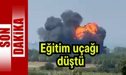 Son dakika... Eğitim uçağı düştü (Video)
