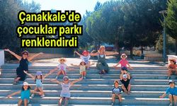 Çanakkale'de çocuklar parkı renklendirdi