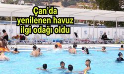 Çan’da yenilenen havuz ilgi odağı oldu
