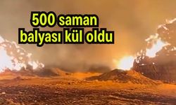 500 saman balyası kül oldu