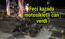 Feci kazada motosikletli can verdi (Video)