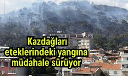 Kazdağları eteklerindeki yangına müdahale sürüyor