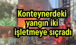 Konteynerdeki yangın iki işletmeye sıçradı