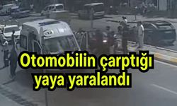 Otomobilin çarptığı yaya yaralandı (Video)