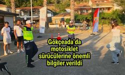 Gökçeada’da motosiklet sürücülerine önemli bilgiler verildi