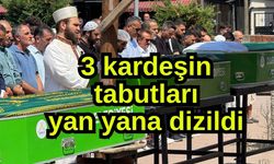 3 kardeşin tabutları yan yana dizildi (Video)