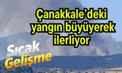 Çanakkale’deki yangın büyüyerek ilerliyor