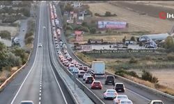 Tekirdağ yolunda kuyruk oluştu (Video)