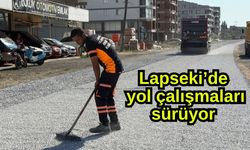 Lapseki’de yol çalışmaları sürüyor