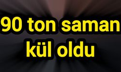 90 ton saman kül oldu