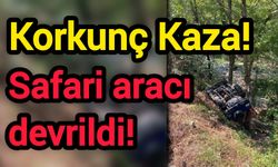 Safari aracı devrildi!