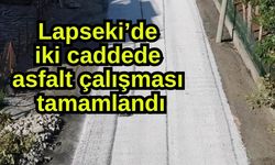 Lapseki’de iki caddede asfalt çalışması tamamlandı