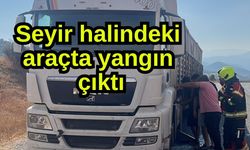 Seyir halindeki araçta yangın çıktı