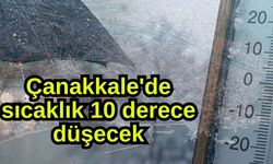 Çanakkale'de sıcaklık 10 derece düşecek
