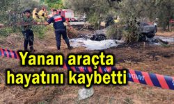 Yanan araçta hayatını kaybetti (Video)