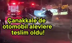 Çanakkale’de otomobil alevlere teslim oldu!