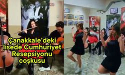 Çanakkale’deki lisede Cumhuriyet Resepsiyonu coşkusu (Video)