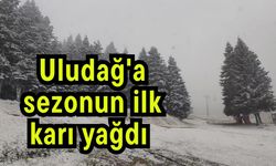 Uludağ'a sezonun ilk karı yağdı (Video)