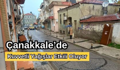 Çanakkale’de kuvvetli yağışlar etkili oluyor (VİDEO)