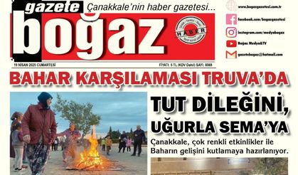 Çanakkale Boğaz Gazetesi 19 Nisan Cumartesi