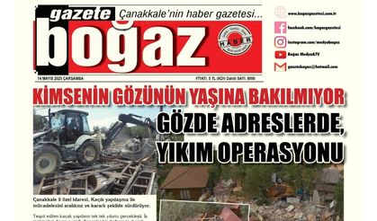 Çanakkale Boğaz Gazetesi 14 Mayıs Çarşamba