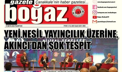 Çanakkale Boğaz Gazetesi 19 Mayıs Pazartesi