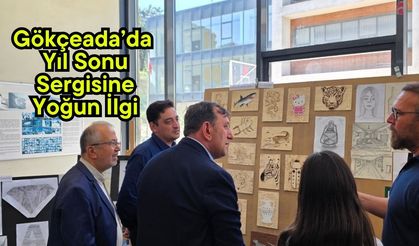 Gökçeada’da yıl sonu sergisine yoğun ilgi