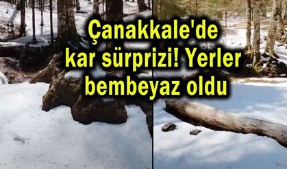 Çanakkale'de kar sürprizi! Yerler bembeyaz oldu