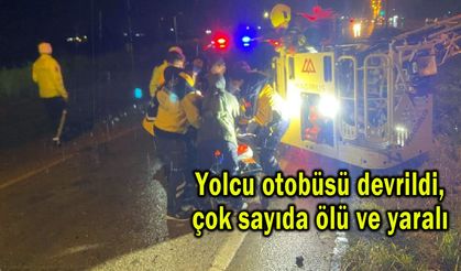 Yolcu otobüsü devrildi, çok sayıda ölü ve yaralı (Video)