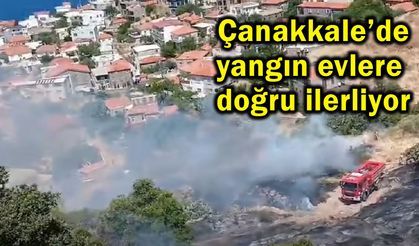 Çanakkale’de yangın evlere doğru ilerliyor (Tıkla izle)