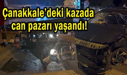 Çanakkale’deki kazada can pazarı yaşandı (Video)