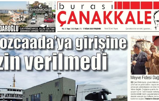Burası Çanakkale Gazetesi 17 Nisan Perşembe