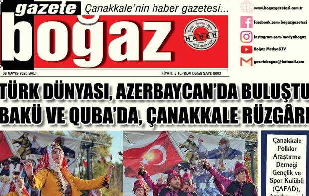 Çanakkale Boğaz Gazetesi 6 Mayıs Salı