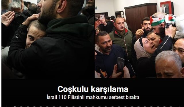 Filistinli mahkumlara coşkulu karşılama